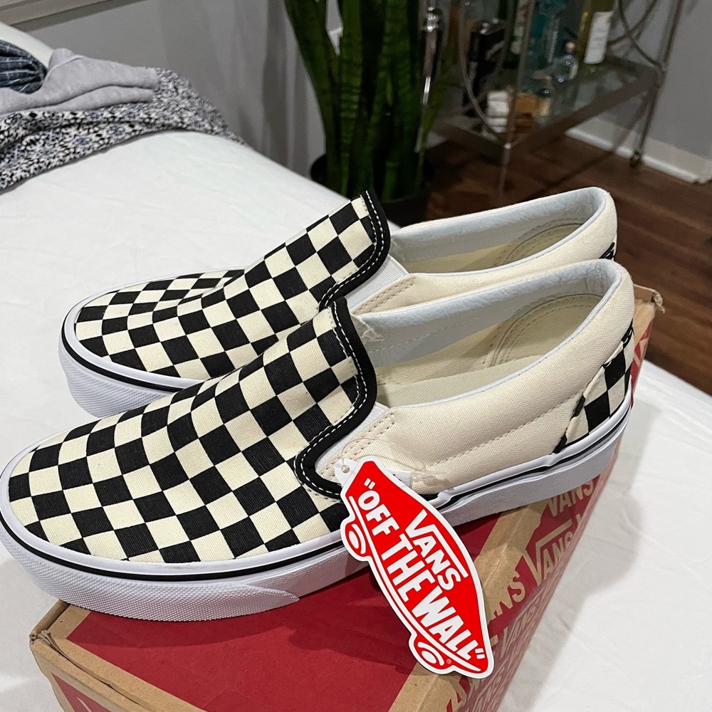 Checkered Slip On Vans